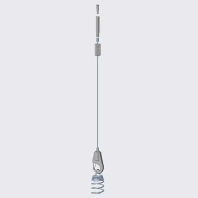 Kit di sospensione per gancio con cavo a molla, anello di pinza a mano, cartone insonorizzato in fibre di poliestere