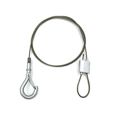Pinza per cavo ad anello con gancio a scatto per sistemi di sospensione a filo per condotti di ventilazione