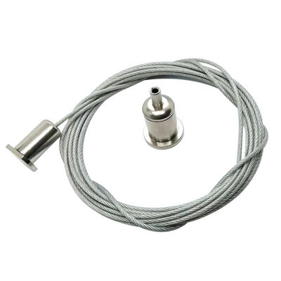 Kit di sospensione per binario elettrificato con morsetto per cavo e attacco a soffitto