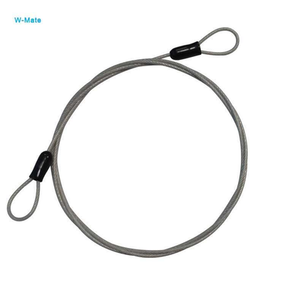 Lightweight Security Cable Luggage Lock Wire 50mm-10000mm Double Loop Stainless Steel Coated Cable Clips
