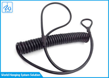 Corda di attaccatura d'acciaio della cordicella dello strumento della bobina di estensione della primavera del cavo nero di sicurezza