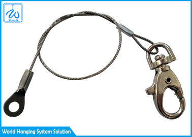 Cordicella del cavo metallico di Siling del cavo metallico del ciclo dell'occhio dell'acciaio 1.5mm con Carabiner