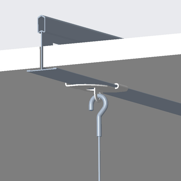 T Bar Twist Clip con fissaggio della punta della canna per la griglia sospesa del soffitto