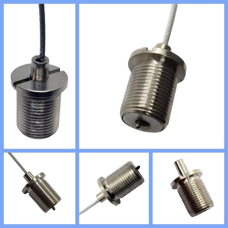 Kit di sospensione con serracavo in ottone per cavo metallico con filettatura maschio M10 per parti a LED