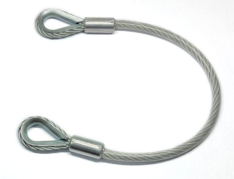 Factory Direct Sale Steel Wire Rope Lanyard Cable Steel Wire Rope Assembly 3mm PVC Coated Wire Rope with Loops