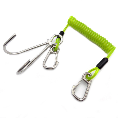 L'unità di elaborazione a spirale di spirale della sicurezza di alta qualità di immersione con bombole professionale arrotola il cavo d'acciaio Lanyard With Carabiners del crocetto