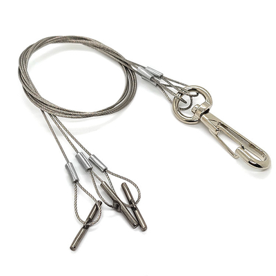 Gambe regolabili di lunghezza le quattro hanno galvanizzato il vaso d'acciaio della pianta del cavo metallico che appende Kit With Metal Hook